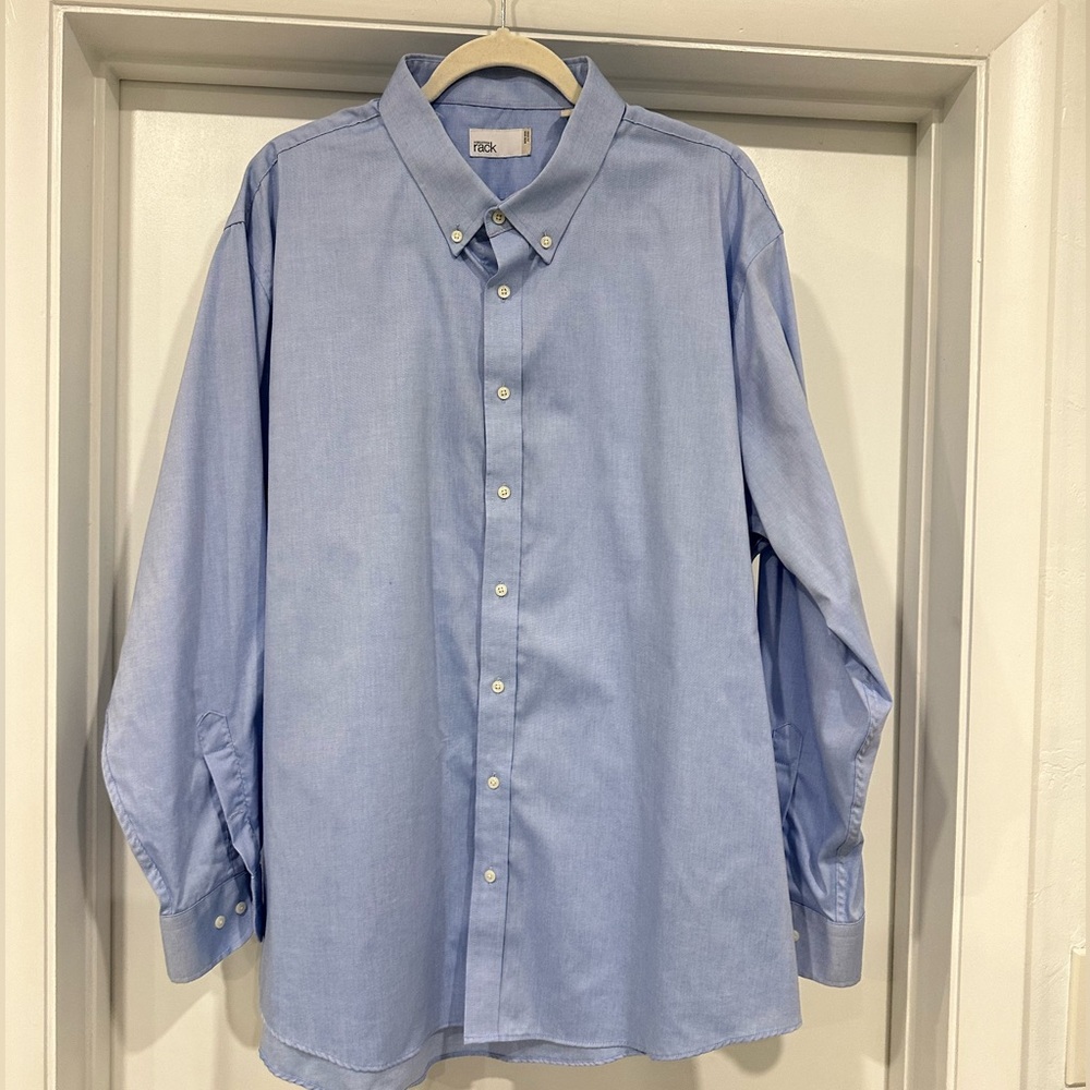 Nordstrom Rack button down dress shirt. Like new. Blue. 18.5 34/35 100% cotton